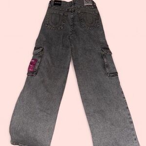 True Religion Gray Straight Leg Jeans